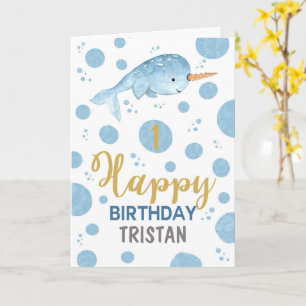 Narwhal Birthday Card