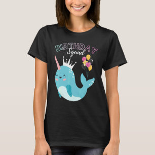 Narwhal Birthday Squad BDay Party Team Boys Girls T-Shirt