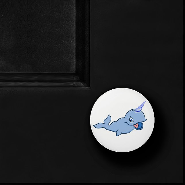 Narwhal Blue | Adorable Baby Kawaii Ocean Room Ceramic Knob (Creator Uploaded)