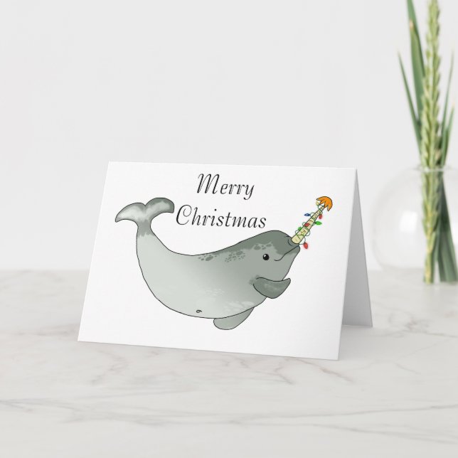 Narwhal Christmas Holiday Card (Front)