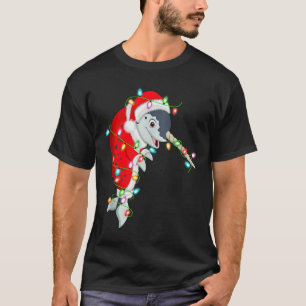 Narwhal Christmas Lights Santa Costume Cute Animal T-Shirt