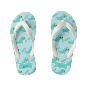 Narwhal Cute Arctic Whale Kid's Thongs