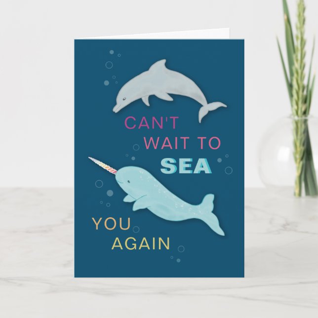 Narwhal Dolphin Friends Card (Front)