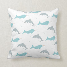 Narwhal Dolphin Pillow