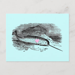 Narwhal Heart Postcard