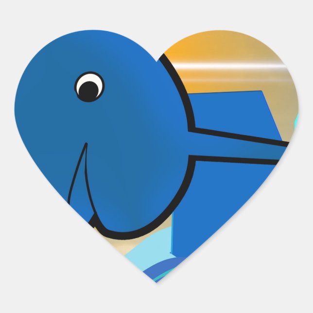 narwhal heart sticker (Front)
