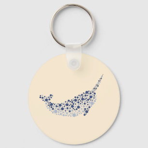 Narwhal In Dots Key Ring
