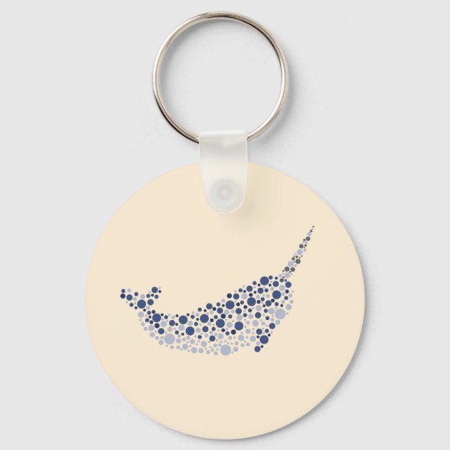 Narwhal In Dots Key Ring (Front)