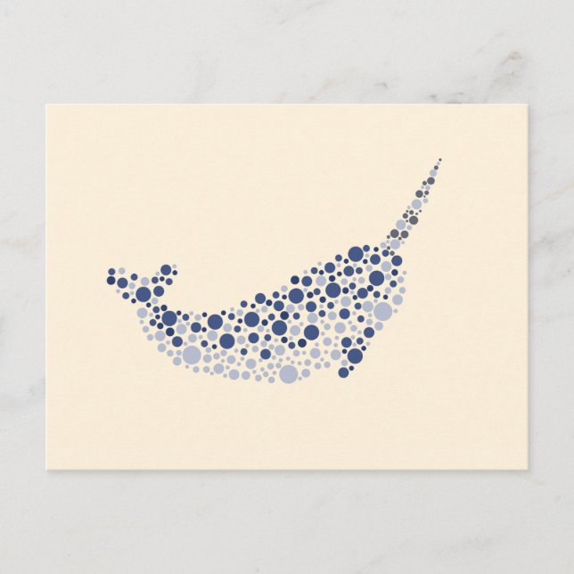 Narwhal In Dots Postcard (Front)