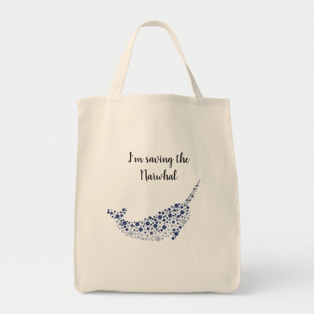 Narwhal In Dots Tote Bag (Front)