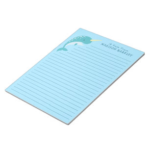 Narwhal Kid's Cute Stationary Notepad