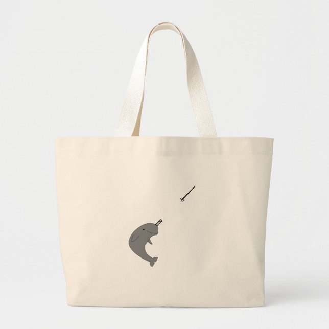 Narwhal Large Tote Bag (Front)