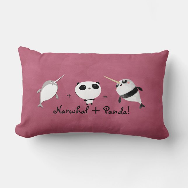 Narwhal plus Panda! Lumbar Cushion (Front)