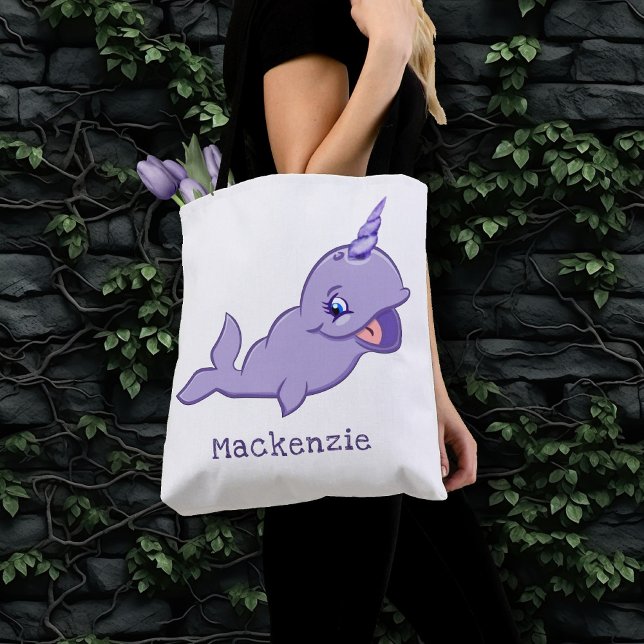 Narwhal Purple | Lilac Magical Sea Unicorn Diaper Tote Bag (Creator Uploaded)