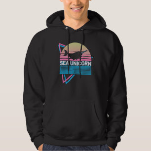 Narwhal Retro Sea Unicorn Hoodie