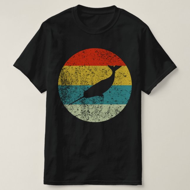 narwhal retro vintage  silhouette 70s T-Shirt (Design Front)