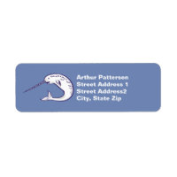 Narwhal Return Address Label Denim Blue