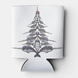 Narwhal Santa Hat Christmas Lights Xmas Sea Can Cooler