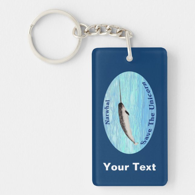 Narwhal - Save The Unicorn Key Ring (Front)