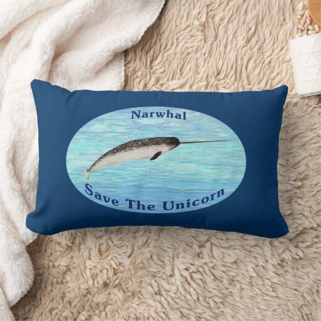 Narwhal - Save The Unicorn Lumbar Cushion (Blanket)