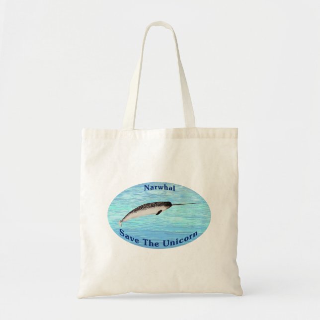 Narwhal - Save The Unicorn Tote Bag (Front)
