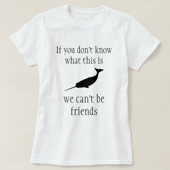 Narwhal Silhouette Funny T-Shirt (Design Front)