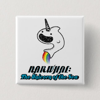 Narwhal:The Unicorn of the Sea 15 Cm Square Badge