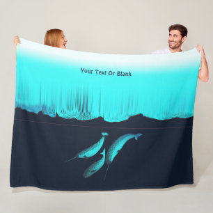 Narwhal Under The Ice Fleece Blanket