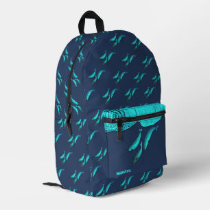 Narwhal Under The Ice Printed Backpack