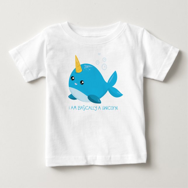 Narwhal Unicorn Baby/Toddler T-Shirt (Front)