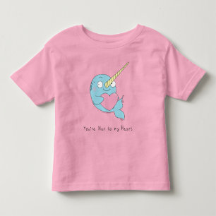 Narwhal Valentine's Day Kids Toddler T-Shirt