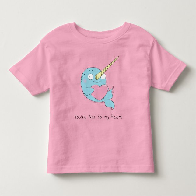 Narwhal Valentine's Day Kids Toddler T-Shirt (Front)
