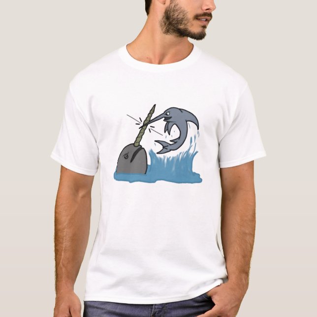 Narwhal VS Swordfish T-Shirt (Front)