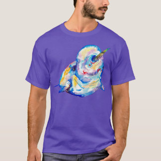Narwhal watercolor painting print art whale animal T-Shirt