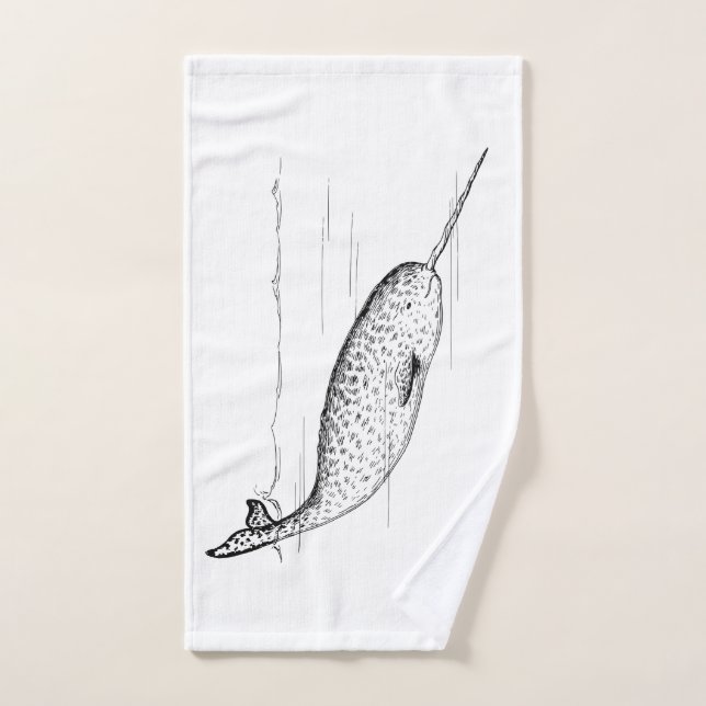 Narwhal Whale Hand Towel (Hand Towel)