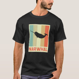 Narwhal Whale Sea Creatures Retro Vintage T-Shirt
