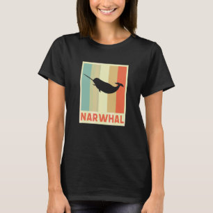 Narwhal Whale Sea Creatures Retro Vintage T-Shirt