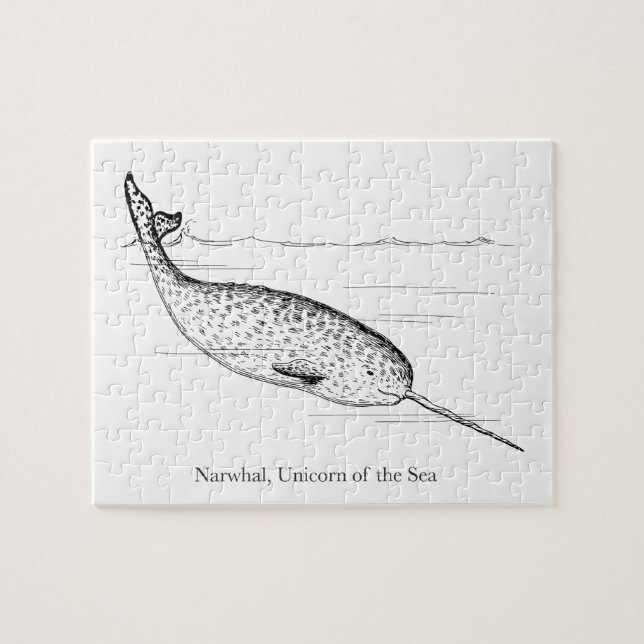 Narwhal Whale Unicorn of the Sea Jigsaw Puzzle (Horizontal)