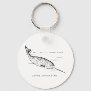 Narwhal Whale Unicorn of the Sea Key Ring