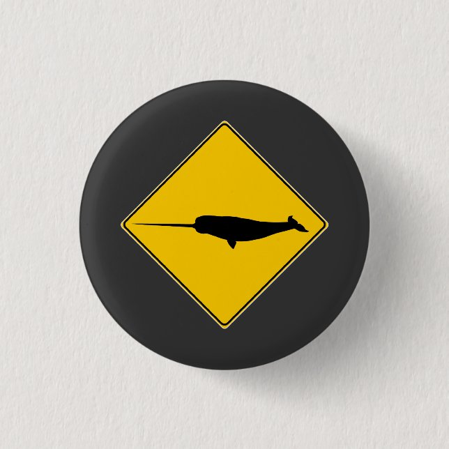 Narwhal X-ing Sign 3 Cm Round Badge (Front)