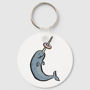 narwhale and doughnut key ring