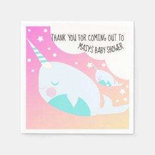 Narwhale Ombre Baby Shower Ombré Napkin