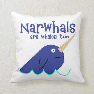 narwhals are whales too pillow