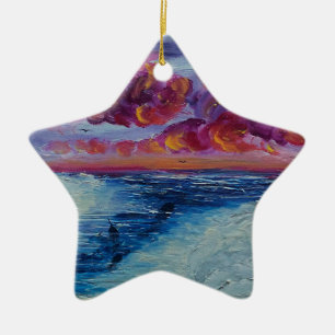 Narwhals in the Arctic Ceramic Tree Decoration