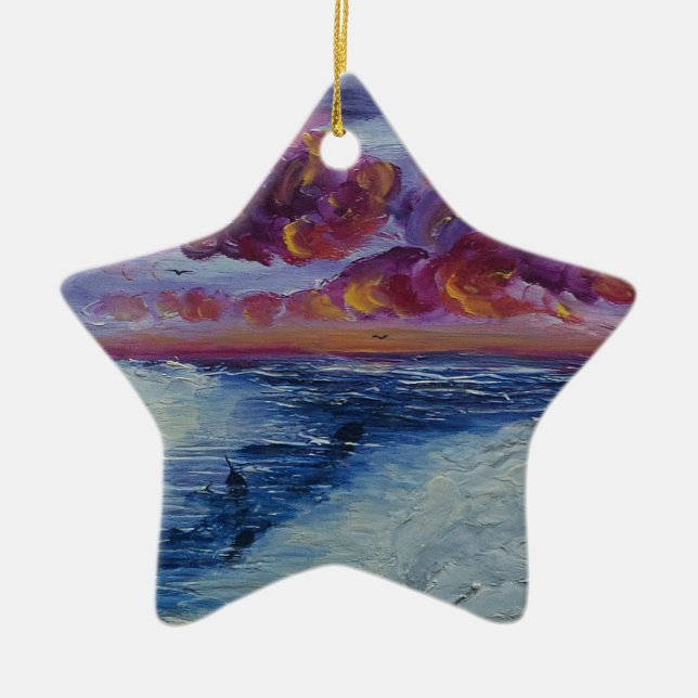 Narwhals in the Arctic Ceramic Tree Decoration (Front)