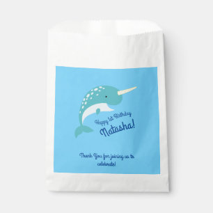 Narwhals Ocean Cute 1st Birthday Party Theme Favour Bag