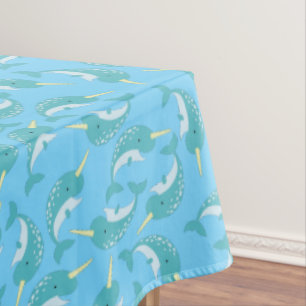 Narwhals Ocean Cute 1st Birthday Party Theme Tablecloth