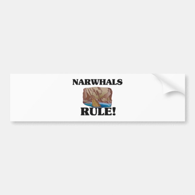 NARWHALS Rule! Bumper Sticker (Front)