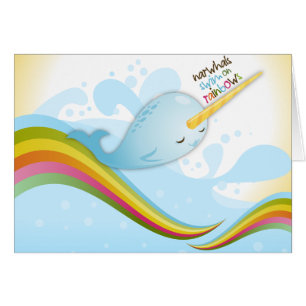 Narwhals Swim on Rainbows Card