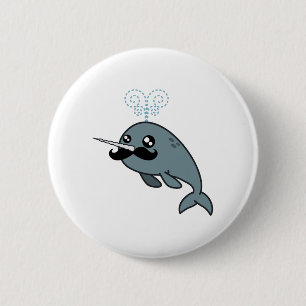 Narwhalstache 6 Cm Round Badge